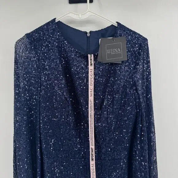 Mac Duggal 42018 Slit Skirt Sequin Dress Womens Sz 8 NWT Glitter Cocktail MOB - Picture 3 of 9